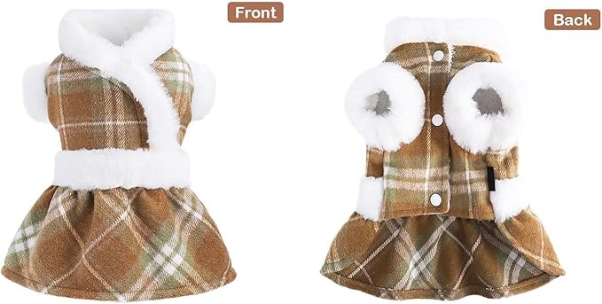 Dog Sweater Dog Winter Clothes for Small Dogs Boy Girl Fall Puppy Dress Warm Fleece Chihuahua Yorkie Teacup Doggie Sweaters Dresses Doggy Sweater for Small Dogs Girl Cat Outfits, Orange, XS