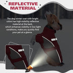ROZKITCH Dog Winter Coat, Dog Coat for Autumn Winter with Turtleneck, Pet Clothes with Adjustable Waist Strap, Soft Warm Pet Clothing with Reflective Strip for Small Medium Large Dogs Dark Red XS