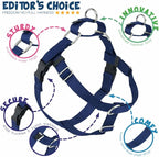 2 Hounds Design Freedom No Pull Dog Harness, Adjustable Harness, Easy Walking & Comfortable Control, Fits Small, Medium & Large Dogs, Solid Colors, Made in USA, 5/8" SM, Navy