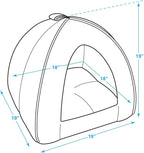 Best Pet Supplies Cat Bed for Indoor Cat, Domed Tent House with Removable Pillow, Covered Cat Cave for Small Dog, Puppies and All Breeds of Cats - Navy, 19 x 19 x H:19"