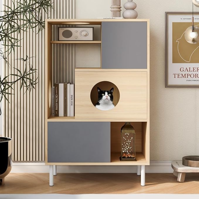 Modern Multi-Level Cat Tree with Integrated Shelving, Cozy Perches and Durable Scratch Posts, Stable Base, Easy Assembly, Ideal for Indoor Cats Play Climb and Rest