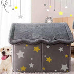 Dog House Indoor, Foldable Soft Kennel Bed with Cushion for Small Medium Large Dogs Cats, Winter Warm Cat Nest Puppy Cave (XL-Within 40 lbs)