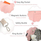 NATUYA Small Dog Carrier Sling, Adjustable Strap Lightweight Comfy Puppy Pouch, Hand Free Pet Dog Sling Walking Subway Travel Toy Dog Carrying Bag (Pink,Adjust Strap-Canvas)