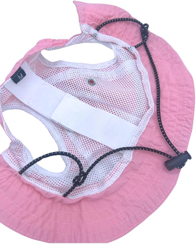 Dog Outdoor Hat with Ear Hole Round Brim Summer Dog Puppy Cat Suncare Cooling Bucket Hat Cute Beach Sun Protection Pet Caps (Blue Large)