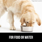 GORILLA GRIP Dog Bowl, Holds 2 Cups (16 fl oz), Food Grade 304 Stainless Steel Food and Water Bowl for Feeding Dogs and Cats, BPA Free Rubber Base, Easy Clean, Dishwasher Safe, Rust Resistant, Gray