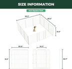 FXW Homeplus Unleashed Indoor Dog Playpen - Stress-Free and Safe Play, Heavy Duty 32 Inch 12 Panels Dog Pen for Small and Medium Dogs, White│Patented