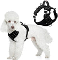 BARKBAY Dog Harness No Pull Oxford with ID Tag Pocket - Heavy Duty, Reflective, Easy Control for Large Dogs(Black Oxford,XS)