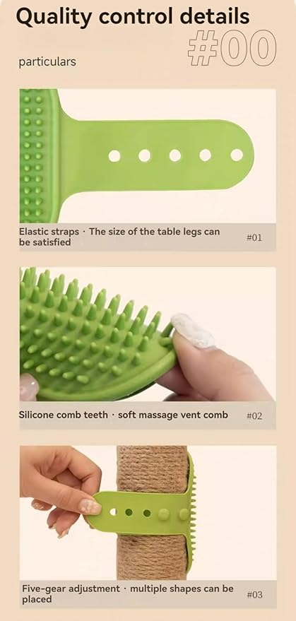 Cat Scratching Interactive Leg Wrap Grooming Tool for Kitty Massage Corner Silicone Wall-Mounted Scratcher Fun Pet Scratch Pad Toy (2 Yellow+2 Green)