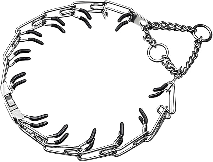 Dog Collar Fastener Stainless Steel Buckle for Prong Dog Training Collar & Quick Release with Buckle for Medium Large Dogs (Silver, L:3.5-4.0mm)