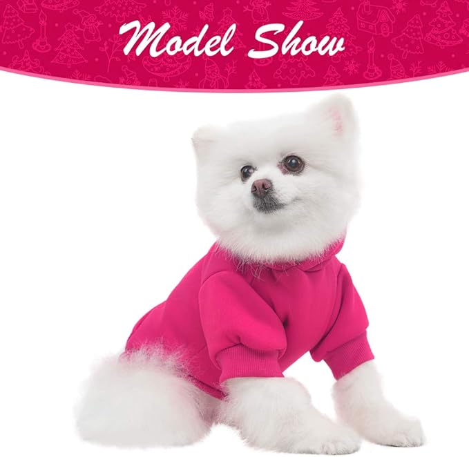 KOOLTAIL Dog Hoodie for Small Medium Dogs Cats,Soft and Warm Pet Sweater with Leash Hole and Pocket Boy Girl,Puppy Fall Winter Jacket Clothes,French Pitbull Cold Weather Coat Sweatshirt,Deep Pink XS
