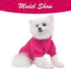 KOOLTAIL Dog Hoodie for Small Medium Dogs Cats,Soft and Warm Pet Sweater with Leash Hole and Pocket Boy Girl,Puppy Fall Winter Jacket Clothes,French Pitbull Cold Weather Coat Sweatshirt,Deep Pink XS