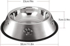 YUDANSI 2 Stainless Steel Dog Bowls, Dog Feeding Bowls for Large Dogs, Anti-Turnover Pet Dish with Rubber Base, Medium and Large Pet Feeder Food Water Plate (XL-51oz)
