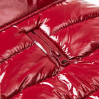 Blueberry Pet Cozy & Comfy Windproof Lightweight Quilted Fall Winter Glossy Dog Puffer Jacket in Deep Rouge, Back Length 15.75", Size 14, Warm Coat for Medium Dogs