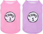 CuteBone Dog Shirts 2-Pack Soft Pet Clothes Breathable Summer Vest for Small Puppy and Stretchy Cat Apparel 2BX21XS-D