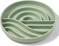 OHMO Slow Feeder Dog Bowls (Sunrise, Sage Green) Enrichment Toy Soft Silicone Food Safe Feeding Bowl Non Slip Suction Cup for All Breed Pet, Cat Slow Down Eating Dishes, Boredom and Anxiety Reducer