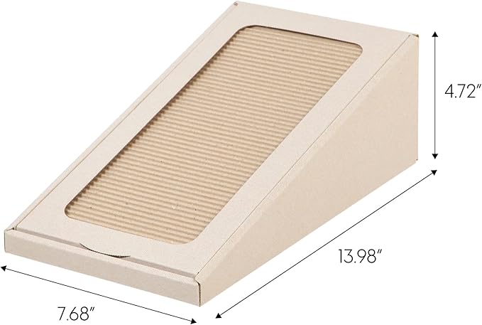 IRIS USA, Inc. Scratch 'N Roll Cat Scratching Pad, Two 59" Long Rolls of Corrugated Cardboard, Cat Scratcher, Cat Scratch Pad, Rubber Feet Prevent Unwanted Movement, Ivory