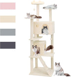 Magshion Cat Tree 77" Cats Tower for Indoor Cats, Multi-Level Cat Condo with Scratching Post, Top Perch, Sisal Board and Dangling Ball, Cat Stand Jumping Platform Kittens Pet Play House (Beige)