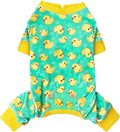 KYEESE Dog Pajamas Stretchy Pet Jammies Coat Comfy Pet Onesie Costume Velvet Dog Pajamas Small Sized Dogs Soft Dogs Clothes Pjs with Yellow Ducks Pattern, Large