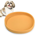 BNOSDM Silicone Dog Food Plate Shallow Dog Bowl Flat Cat Dish 1 Pack Small Puppy Plates for Small Dogs and Cats Whisker Fatigue Pet Feeding Bowls for Dry and Wet Food (Yellow)