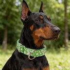 Green Martingale Collars for Dogs, Daisy Print No-Slip Escape Proof Choke No Pull Soft Nylon Training Dog Collars for Small Medium Large Breed Pet Dogs, M