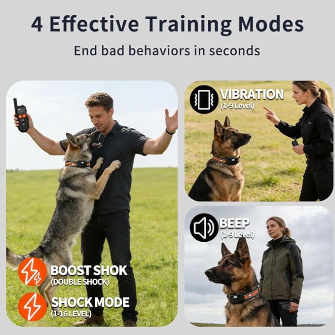 Dog Training Collar for 2 Dogs (10-120Lbs),Training Collar for Dogs Dog Training Collar with Remote 3300FT Rechargeable E Collars for Large Medium Small Dogs with Flashlight, 4 Training Modes
