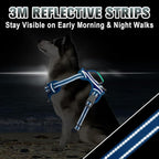 BARKBAY No Pull Dog Harness Large Reflective Dog Harness with Front Clip and Easy Control Handle for Walking Training Running with ID tag Pocket(Sapphire Blue & Blue,XL)