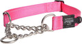 Reflective Nylon Choke Collar; Slip Show Obedience Training Gentle Choker for Extra Large Dogs, Pink