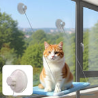 4 Pack Cat Window Perch Suction Cup, Strong Adhesive Replacement Suction Cup with Screws for Foldable & Cordless Cat Window Hammock Seat (Transparent, 85mm Plastic Screws)
