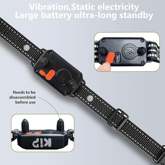 KIP Remote Dog Training Collar, IP67 Waterproof Shockproof E-Collar with 5 Training Modes, Rechargeable and Adjustable for Small, Medium and Large Dogs
