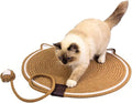 Cat Scratcher Mat, Natural Cotton Rope Cat Scratch Pad, 16.54'' Round Horizontal Floor Cat Scratching Pads for Indoor Cats, Cat Furniture Protector for Wall, Couch, Carpets, Sofas (White, Large)