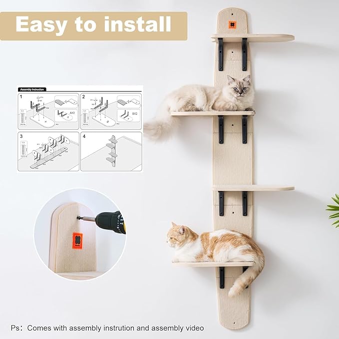 Cat Tree Door Hanger, Door Hanging Cat Climber Shelves, Vertical Space for Cats Doors Hanging