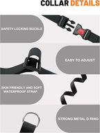 Waterproof Martingale Collar for Dogs,Easy to Clean Dog Collars with Safety Quick Release Buckle,Rubber Collar for Medium Large Dogs Walking Training (Black, L (19.6-25.9inch))