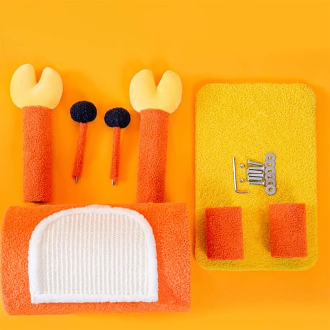 Habiba Cat Tree Creativity Cat Tree Crab Shape Sisal-Covered Posts, Lovely Orange Cat Furniture Strong Attraction, Simple to Assemble Indoor