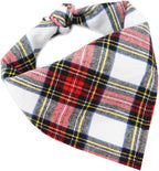 Bubblepup Christmas Dog Bandanas, Plaid Reversible Triangle Bibs Scarf Accessories for Dogs Pets