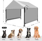 4x4 FT X-Large Outdoor Dog House for Large Dogs, Heavy Duty Weatherproof Dog Kennel with Upgraded Doors, Dog Tent for Outside Shelter, Waterproof Canopy Pet House for Small Animals, Grey
