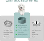 SPUNKYJUNKY 60OZ Ceramic Dog and Cat Bowl, Modern Cute Weighted Food Water Bowl for Replacement Light Green (2 Pack)