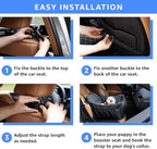 Dog Car Seat for Small Dogs, Washable Pet Booster Seats with Clip-On Safety Leash, Comfy Deluxe Plush Carseat with Storage Pockets, Puppy Car Travel Carrier Bed for Dogs Under 25 lbs, Black
