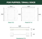 FXW Homeplus Unleashed Indoor Dog Playpen - Stress-Free and Safe Play, Heavy Duty 24 Inch 16 Panels with Connectors (Pack of 2) for Puppy and Small Dogs, White│Patented