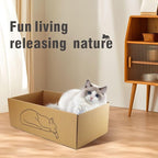 17.3 inch Extra Large Cat Scratcher pad ，5 Pack in 1 Cardboard Box for Medium Large Cat Multi-Cats, 5 PCS Reversible Cat Scratching Boards,Ex-Large Cat Scratcher Box