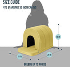 Orthopedic Dog House 2.0 - Outdoor Waterproof Dog Shelter w/Porch - Scratch Proof Indoor Pet House w/Egg-Crate Foam - Ideal for Medium Breeds & Fits 30-Inch Crate - 29"x18", Moonstone