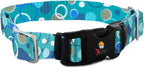 Extreme Dog Fence Replacement Containment and Training Collar Strap for Most Underground Electric Dog Fence Brands - Blue Bubbles (Medium: 13" - 18" x 3/4")