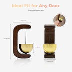 Magnetic Door Chime 2-Pack - Wooden Wind Chime Bells for Door Opening, Wireless Adhesive Entry Alert with Soft Chime for Home, Office, Shop, Pet Doors(Black Walnut)