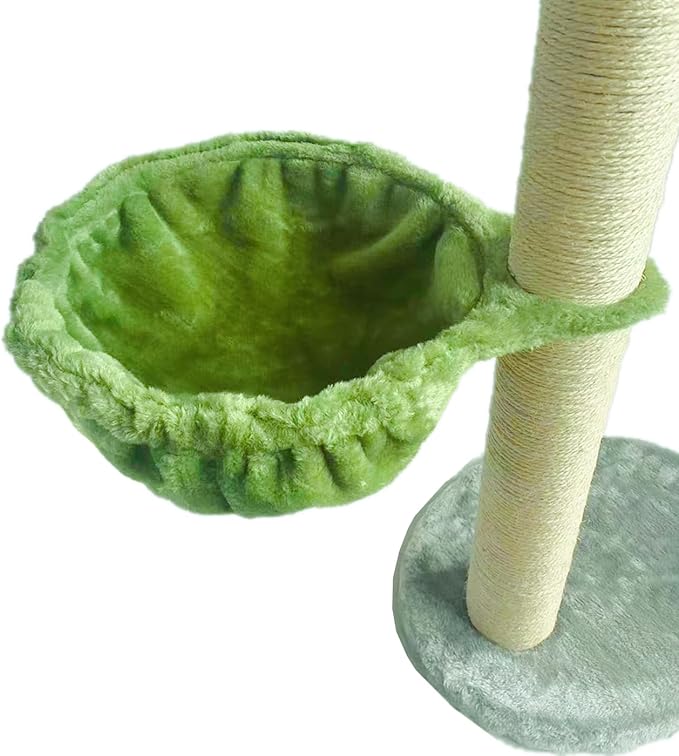 SHENGOCASE 13" Green Nest Basket Lounger Hammock Bed Replacement for Cat Tree Tower, 5-Pack Hanging Toys, Cat Tree Accessories Hammock Attachment (Medium 1pc, Green)
