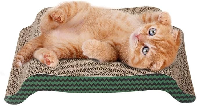 PAWISE Cat Scratcher – Reversible Cardboard Scratching Pad, Durable Cat Scratch Bowl & Bed, Interactive Scratcher for Indoor Cats & Kittens (17X8.5-1)