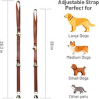 Dog Door Bells for Potty Training, Big Brass Puppy Housebreaking Bell with Leather Strap, Train Your Dog to Ring to Go Outside