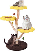 Generic Cat Tower Climbing Frame with Scratching Post Anti-Slip Sunflower Cat Tree Pet Bed Tower Cute Sunflower Pet Bed for Pets Playground Small Nest