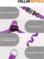 Waterproof Martingale Collar for Dogs,Easy to Clean Dog Collars with Safety Quick Release Buckle,Rubber Collar for Medium Large Dogs Walking Training (Purple, S (13.4-16.5inch))