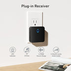 SECRUI Doorbell, 2 Receiver Wireless Doorbell with 1000ft Range, Adjustable Volume, Waterproof Design, Hassle-Free Installation, 32 Melodies, Black