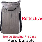 Fleece Dog Hoodie for Large Dogs Super Warm Doggie Jacket for Cold Winter Dog Coats,Grey XXL