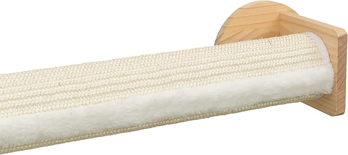 Trixie Cat Wall Furniture Set 4 - Cat Wall Scratcher, Climbing Shelves - 2 Sisal Rope Scratching Posts - Elevated Shelf - Natural/White